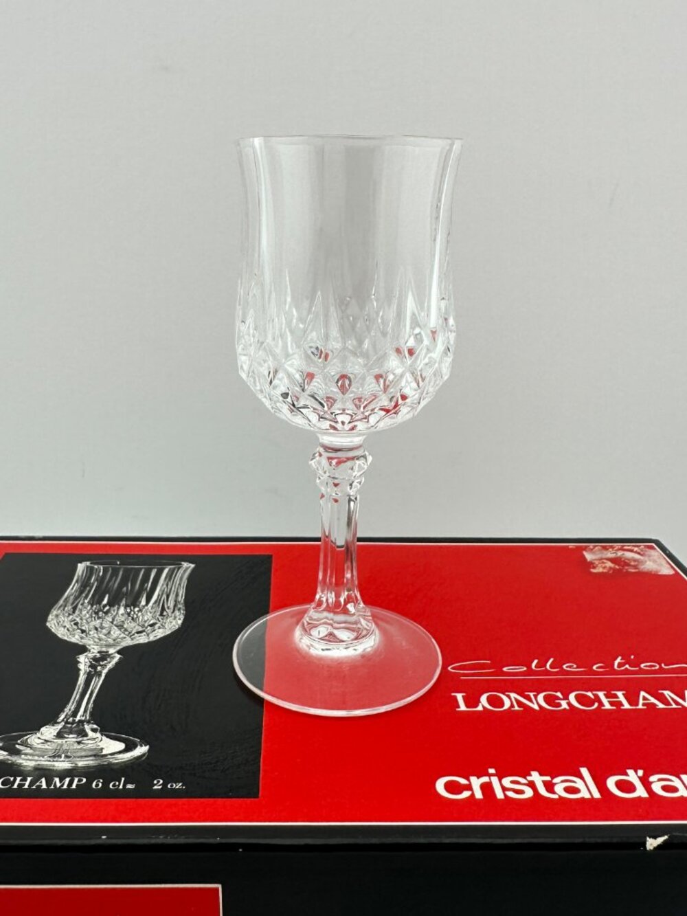 Longchamp Cristal D'arques 24% Genuine Lead 4 Glasses Long Stem 17.5 cl 6 oz